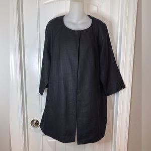 Talbots Black Pure Irish Linen Jacket NWOT